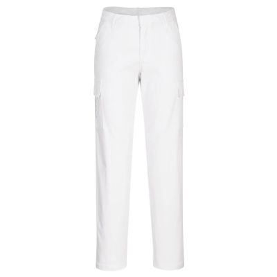S233 Women's Stretch Cargo Trousers White 26 Regular