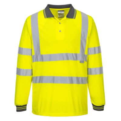 S277 Hi-Vis Polo Shirt L/S  Yellow L Regular