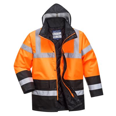 S467 Hi-Vis Contrast Winter Traffic Jacket  Orange/Black XL Regular