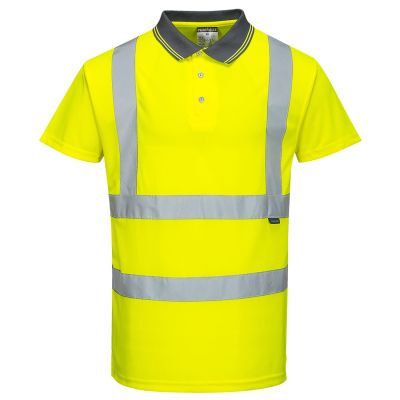 S477 Hi-Vis Polo Shirt S/S  Yellow 4XL Regular
