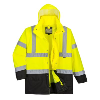 S768 Hi-Vis 5-in-1 Contrast Executive Jacket  Yellow/Black 4XL Regular