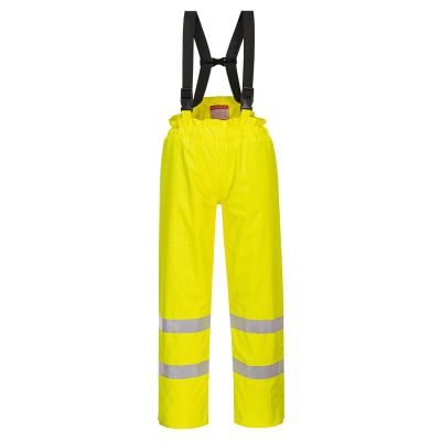 S781 Bizflame Rain Lined Hi-Vis Antistatic FR Trousers Yellow L Regular