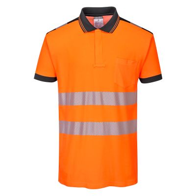 T180 PW3 Hi-Vis Cotton Comfort Polo Shirt S/S  Orange/Black 4XL Regular