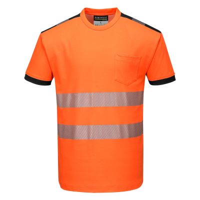 T181 PW3 Hi-Vis Cotton Comfort T-Shirt S/S  Orange/Black 4XL Regular