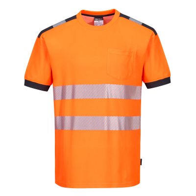 T181 PW3 Hi-Vis Cotton Comfort T-Shirt S/S  Orange/Grey L Regular