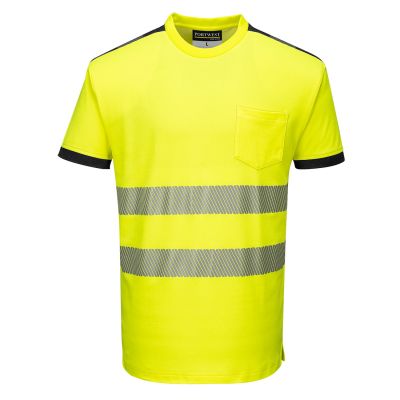 T181 PW3 Hi-Vis Cotton Comfort T-Shirt S/S  Yellow/Black XS Regular