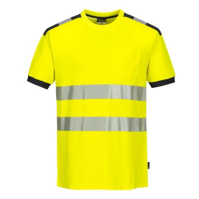 T181 PW3 Hi-Vis Cotton Comfort T-Shirt S/S  Yellow/Grey XL Regular
