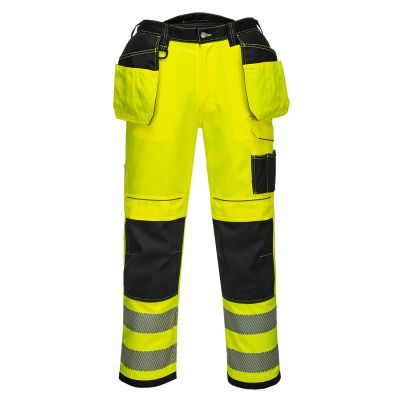 T501 PW3 Hi-Vis Holster Pocket Work Trousers Yellow/Black Short 28 Short