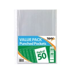A4 PUNCHED POCKETS PACK OF 500