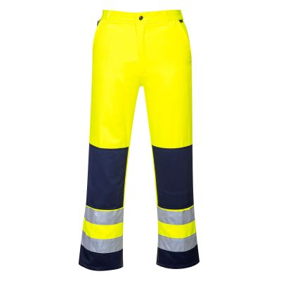 TX71 Seville Hi-Vis Contrast Work Trousers Yellow/Navy L Regular