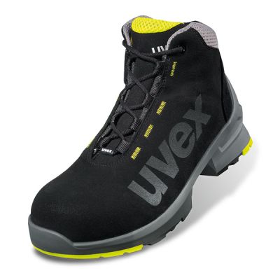 UVEX 1 SAFETY BOOT BLACK/ YELLOW SIZE 7