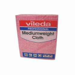 VILEDA MEDIUM WEIGHT CLOTH RED PK10