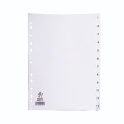 NP INDEX 1-12 POLYPROP WHITE